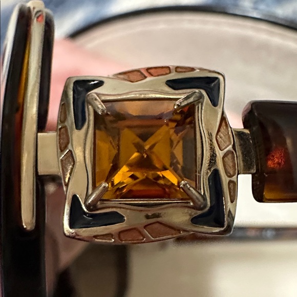 ⭐️BVLGARI 6060-B Vintage Butterfly Amber Swarovski Tortoise, Gradient Sunglasses - Picture 3 of 16